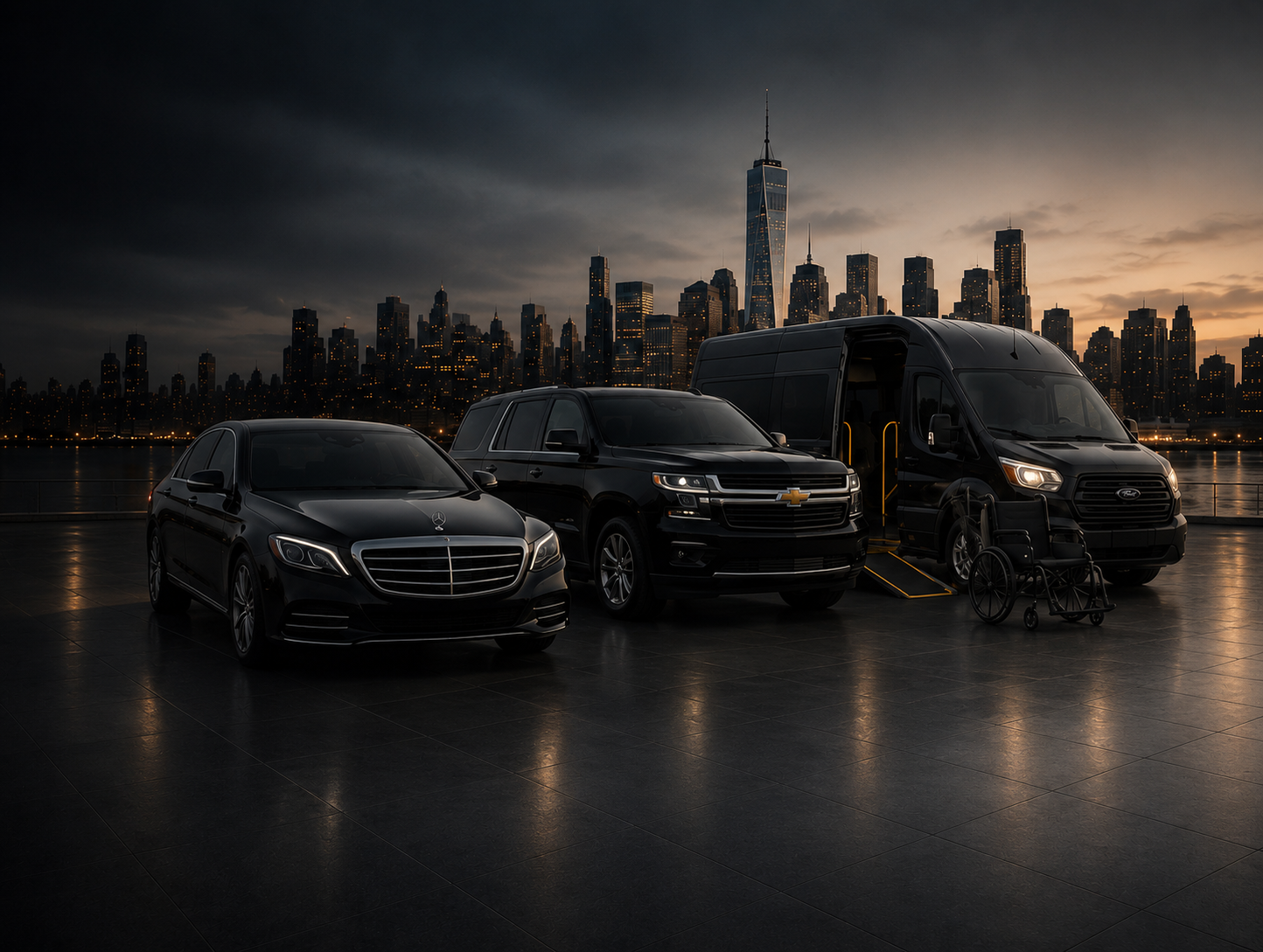 Cityscape with vehicles